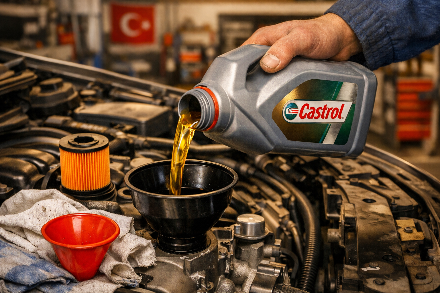 Yag degisimi islemi sirasinda motor bolgesi